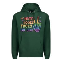 Sports Green hate looks tacky on you pride Premium Hoodie - MaliasSmallBusiness