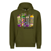 Army Green mardi gras teacher life Premium Hoodie - MaliasSmallBusiness