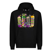 Black mardi gras teacher life Premium Hoodie - MaliasSmallBusiness