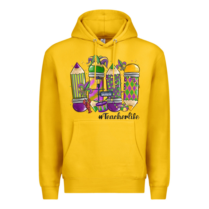 Mardi Gras Teacher Life Premium Hoodie by MaliasSmallBusiness | Teevron