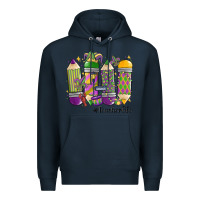 Navy mardi gras teacher life Premium Hoodie - MaliasSmallBusiness