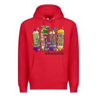 Red mardi gras teacher life Premium Hoodie - MaliasSmallBusiness