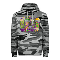 Slate Camo mardi gras teacher life Premium Hoodie - MaliasSmallBusiness