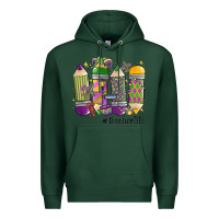 Sports Green mardi gras teacher life Premium Hoodie - MaliasSmallBusiness