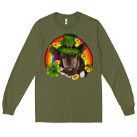 Army Green st patricks day baby cow shamrock rainbow gold Long Sleeve Tee - RanaPortraitStore