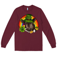 Burgundy st patricks day baby cow shamrock rainbow gold Long Sleeve Tee - RanaPortraitStore