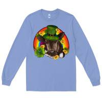 Colony Blue st patricks day baby cow shamrock rainbow gold Long Sleeve Tee - RanaPortraitStore