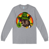 Heather Grey st patricks day baby cow shamrock rainbow gold Long Sleeve Tee - RanaPortraitStore