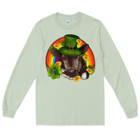 Matcha st patricks day baby cow shamrock rainbow gold Long Sleeve Tee - RanaPortraitStore