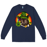 Navy st patricks day baby cow shamrock rainbow gold Long Sleeve Tee - RanaPortraitStore