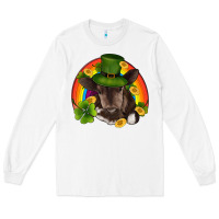 White st patricks day baby cow shamrock rainbow gold Long Sleeve Tee - RanaPortraitStore