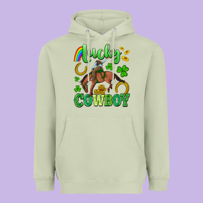 Lucky Cowboy Heavyweight Hoodie Designed By Artiststas