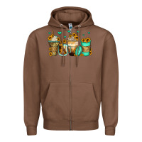 Chestnut sunflowers coffee cups Zipper Hoodie - Zillion Design Studio