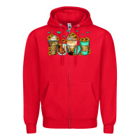 Red sunflowers coffee cups Zipper Hoodie - Zillion Design Studio