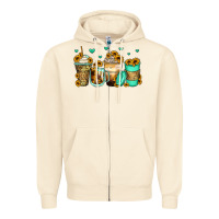 Sandshell sunflowers coffee cups Zipper Hoodie - Zillion Design Studio