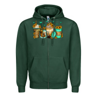 Sports Green sunflowers coffee cups Zipper Hoodie - Zillion Design Studio