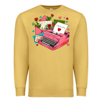 Antique Gold pink typewriter and letters Premium Sweatshirt - AdoDesignShop