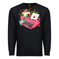 Black pink typewriter and letters Premium Sweatshirt - AdoDesignShop