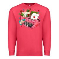 Cardinal pink typewriter and letters Premium Sweatshirt - AdoDesignShop