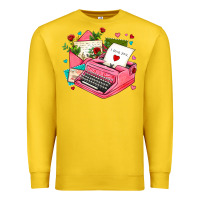Lemon pink typewriter and letters Premium Sweatshirt - AdoDesignShop