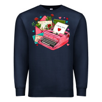Navy pink typewriter and letters Premium Sweatshirt - AdoDesignShop