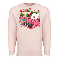 Pale Pink pink typewriter and letters Premium Sweatshirt - AdoDesignShop