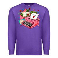 Purple pink typewriter and letters Premium Sweatshirt - AdoDesignShop