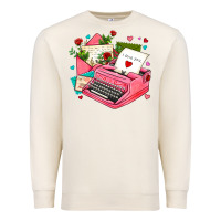 Sandshell pink typewriter and letters Premium Sweatshirt - AdoDesignShop