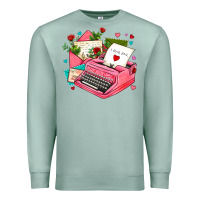 Seafoam pink typewriter and letters Premium Sweatshirt - AdoDesignShop