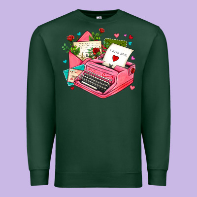 Pink Typewriter And Letters Premium Sweatshirt Designed By Adodesignshop