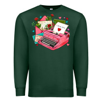 Sports Green pink typewriter and letters Premium Sweatshirt - AdoDesignShop