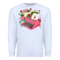 White pink typewriter and letters Premium Sweatshirt - AdoDesignShop