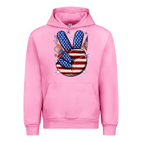 Fuchsia Pink peace 4th july Urban Hoodie - NancyCooperArtShop