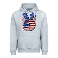 Heather Grey peace 4th july Urban Hoodie - NancyCooperArtShop