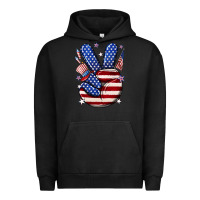 Pigment Black peace 4th july Urban Hoodie - NancyCooperArtShop