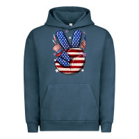 Pigment Midnight Navy peace 4th july Urban Hoodie - NancyCooperArtShop