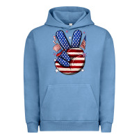 Pigment Pebble Blue peace 4th july Urban Hoodie - NancyCooperArtShop