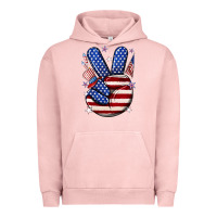 Pigment Salmon peace 4th july Urban Hoodie - NancyCooperArtShop