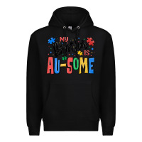 Black my brother is ausome autism Premium Hoodie - MaliasSmallBusiness