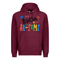 Burgundy my brother is ausome autism Premium Hoodie - MaliasSmallBusiness