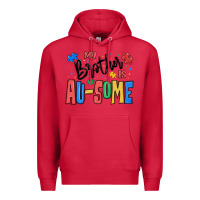Cardinal my brother is ausome autism Premium Hoodie - MaliasSmallBusiness