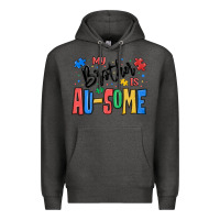 Charcoal Heather my brother is ausome autism Premium Hoodie - MaliasSmallBusiness