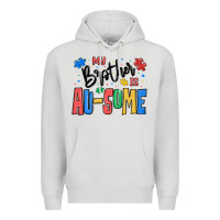 Dove Grey my brother is ausome autism Premium Hoodie - MaliasSmallBusiness