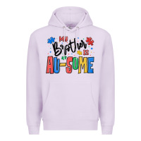 Lilac my brother is ausome autism Premium Hoodie - MaliasSmallBusiness