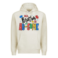 Oatmeal Heather my brother is ausome autism Premium Hoodie - MaliasSmallBusiness