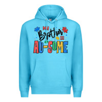 Ocean Blue my brother is ausome autism Premium Hoodie - MaliasSmallBusiness