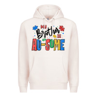 Pale Pink my brother is ausome autism Premium Hoodie - MaliasSmallBusiness