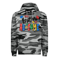 Slate Camo my brother is ausome autism Premium Hoodie - MaliasSmallBusiness