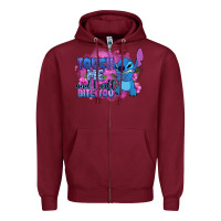 Burgundy touch me and i will bite you stitch Zipper Hoodie - Zillion Design Studio