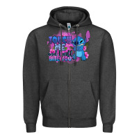 Charcoal Heather touch me and i will bite you stitch Zipper Hoodie - Zillion Design Studio